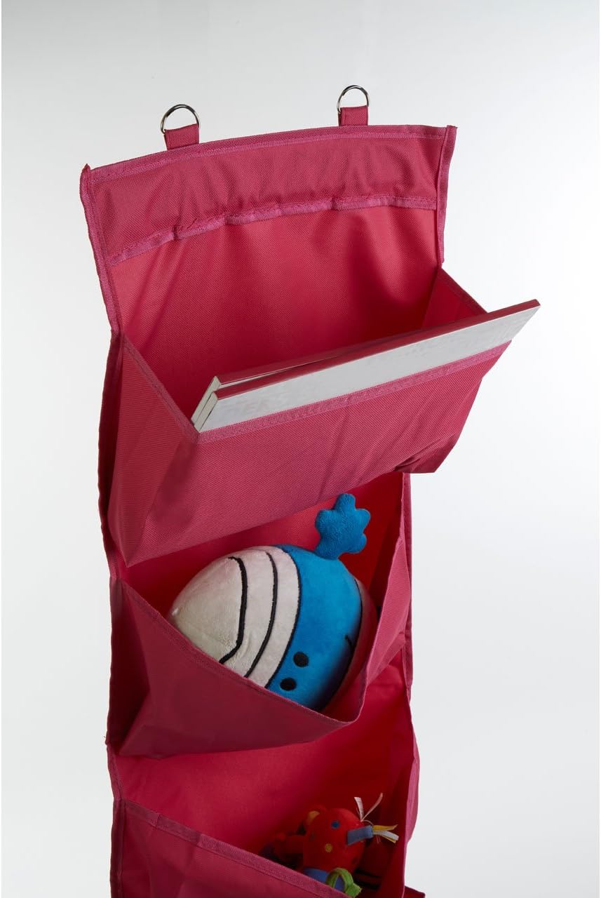 Premier Housewares 4 Tvaschen Über Tür Hot Pink 4 Tier Hanging Organizer, Polyester, Rosa, 10x34x90,