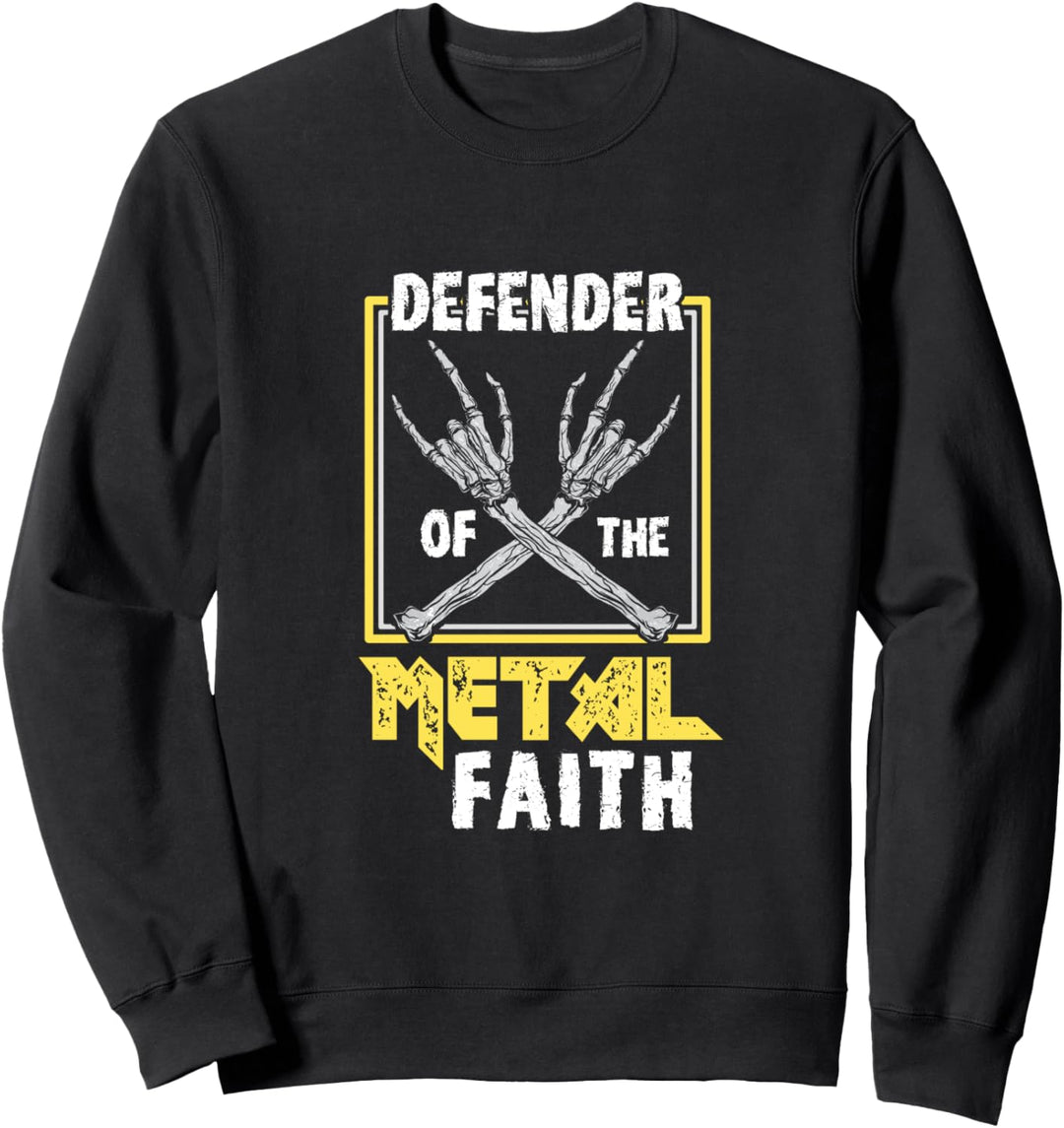 Heavy Metal Defender of the Faith Horns Up Vintage Sweatshirt