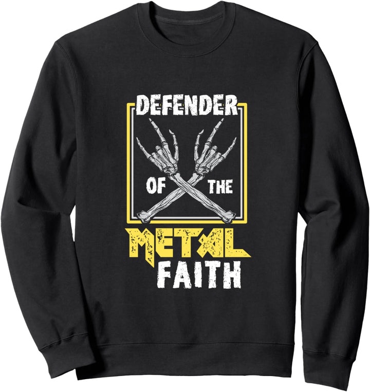 Heavy Metal Defender of the Faith Horns Up Vintage Sweatshirt