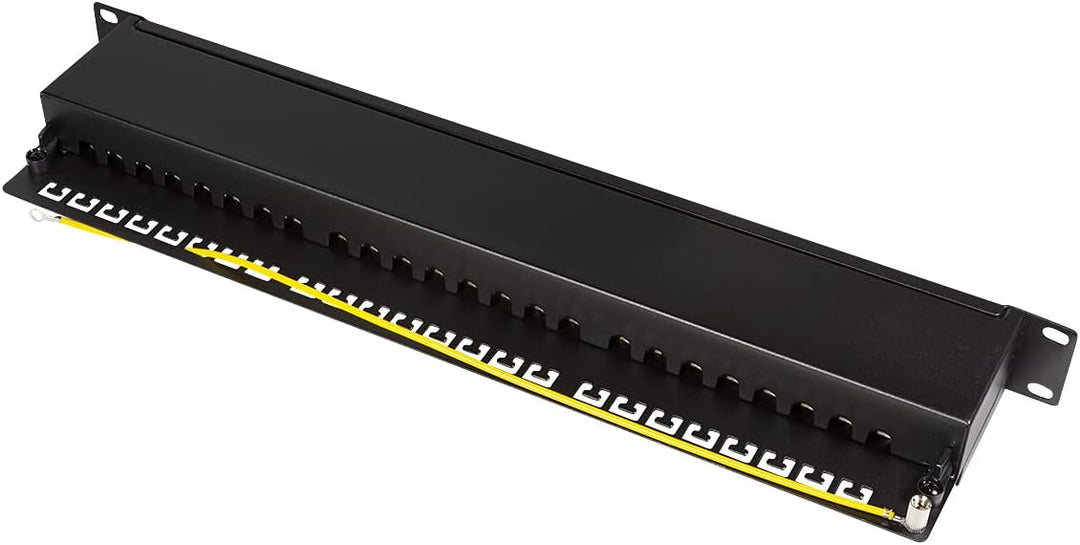 LogiLink Professional PrimeLine Cat.6A (500 MHz) Patchpanel schwarz, 19", STP (geschirmt) 24-Port (R