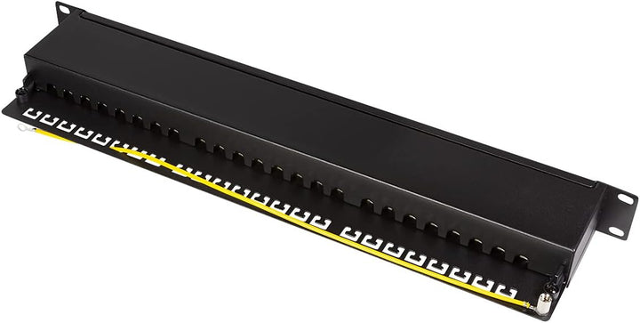 LogiLink Professional PrimeLine Cat.6A (500 MHz) Patchpanel schwarz, 19", STP (geschirmt) 24-Port (R