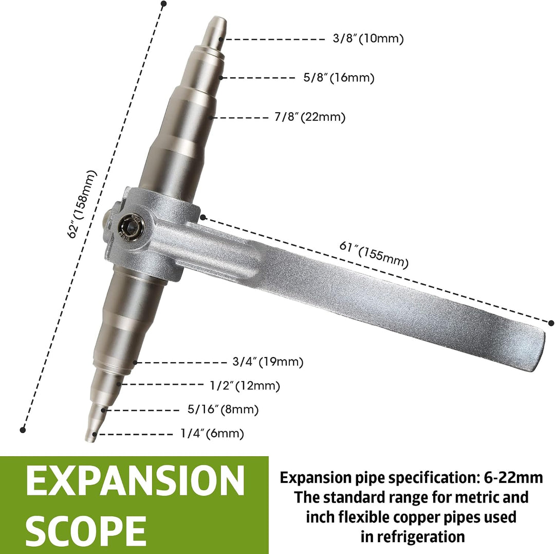 GOLDMAN SERVICE Klimaanlage Expander Manuelle Kupferrohre - Sanitärwerkzeug 7 Durchmesser: 6-22 mm (