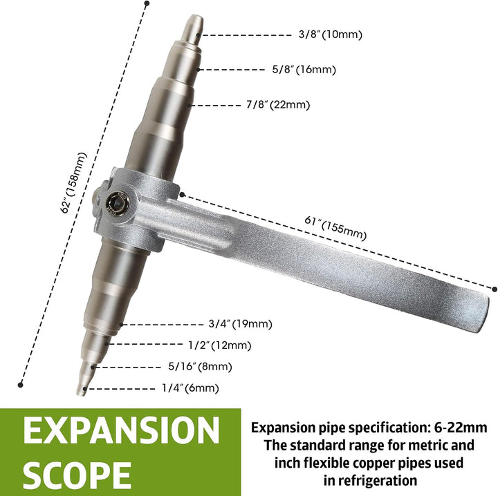 GOLDMAN SERVICE Klimaanlage Expander Manuelle Kupferrohre - Sanitärwerkzeug 7 Durchmesser: 6-22 mm (