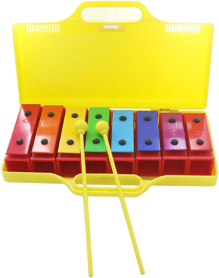 Alomejor Bunte 8 Notizen Glockenspiel Xylophon -Instrument mit 2 Schläger, Tollen Materialien und St