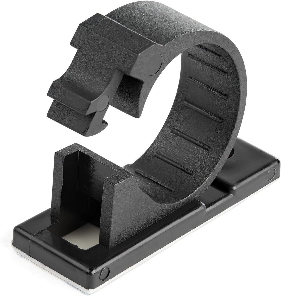 Kabel-Management-Clips, selbstklebend, Nylon, UL/94V-2, Brandschutzklassifizierung, Schwarz, 100 Stü