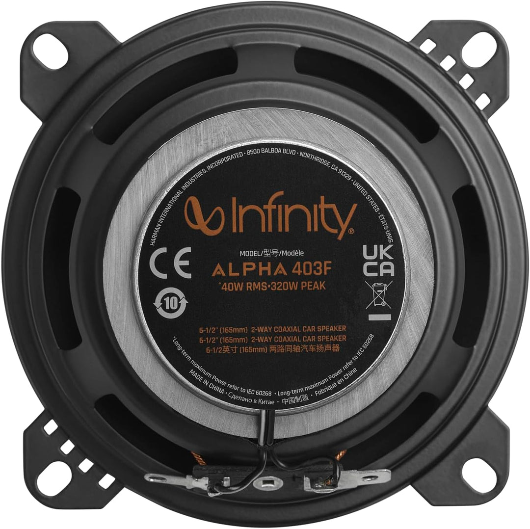 Infinity Alpha 403F Koaxial Lautsprecher Auto 10cm, 4 Zoll, von Harman Kardon Car HiFi mit 40W RMS u