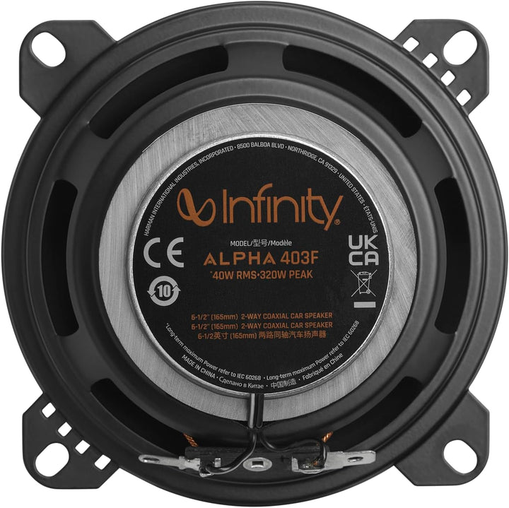 Infinity Alpha 403F Koaxial Lautsprecher Auto 10cm, 4 Zoll, von Harman Kardon Car HiFi mit 40W RMS u