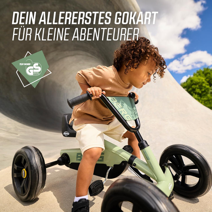 BERG Buzzy Grün Go-Kart für Kinder ab 2 Jahren, grünes Tretfahrzeug Kettcar, Kindergokart Tretauto m