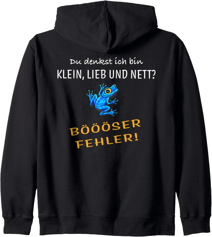 Du denkst ich bin klein lieb und nett? Pfeilgiftfrosch Fun Kapuzenjacke