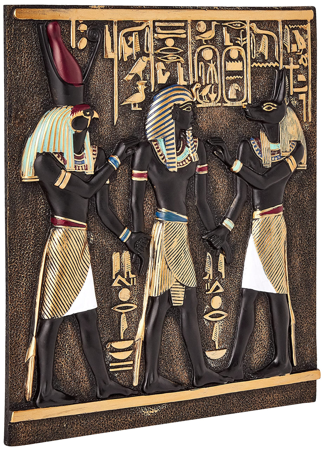 Design Toscano Ramses I zwischen Horus und Anubis, Wandfries