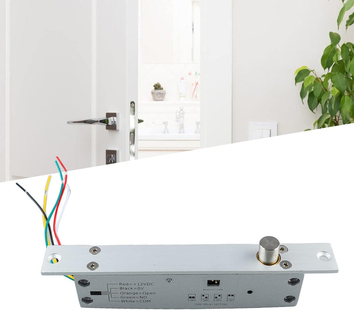 DC 12V 5 Leitungen Elektrisches Riegelschloss, Schmales Riegelriegel-Türschloss mit Zeitverzögerter
