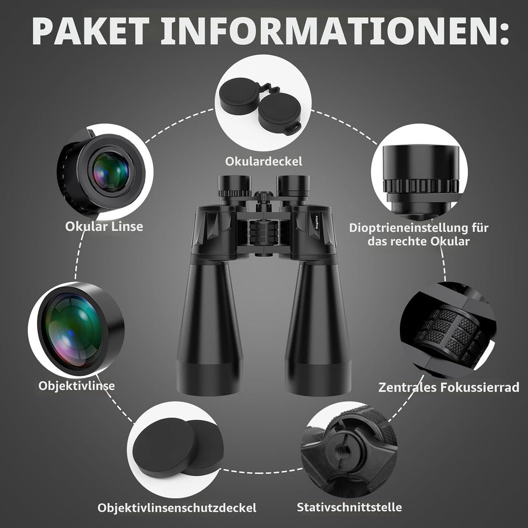 18x70 Fernglas für Erwachsene, Fernglas für Vogelbeobachtung mit grosser Objektivöffnung für Langstr
