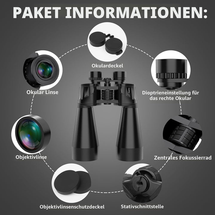 18x70 Fernglas für Erwachsene, Fernglas für Vogelbeobachtung mit grosser Objektivöffnung für Langstr