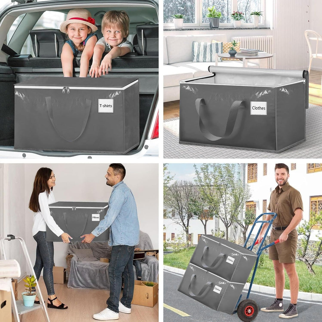 Withosent 100L Aufbewahrungstasche Gross Gewebt, 8er Wasserdicht Umzugstaschen mit Reissverschluss u