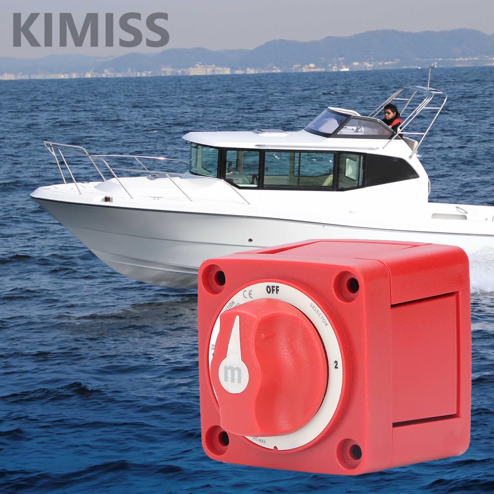 KIMISS Batterieschalter EIN/AUS, 300A M-Serie Batterieschalter 3 Positionen Zweikreis Stromtrenner T
