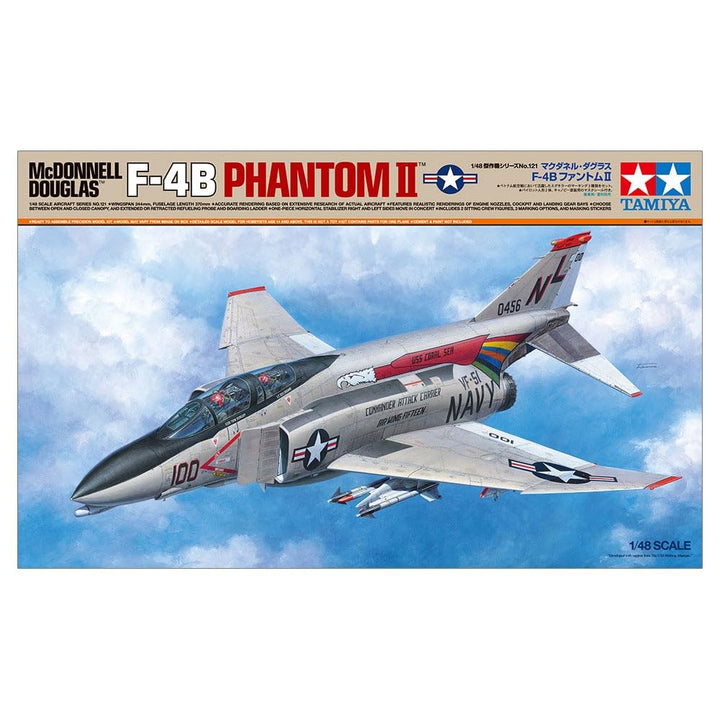 Tamiya 61121-000 Fahrzeug 61121 1:48 F-4B Phantom II Mcdonnell Douglas-Originalgetreue Nachbildung,
