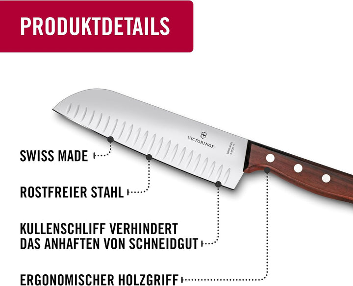 Santokumesser, Ahorn mod., Kullenschliff,