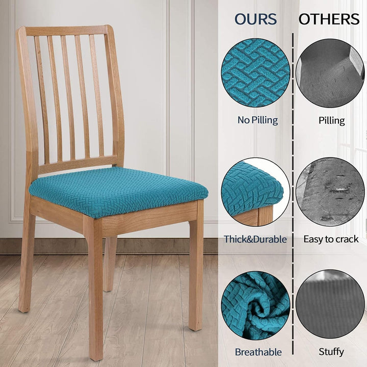 Homaxy Stuhlbezug Sitzfläche 6er Set, Stretch Bezug für Stühle Sitzbezüge für Esszimmerstühle Abwasc