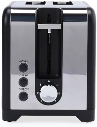 Petra Toaster 2 Scheiben 930W, Toaster mit Brötchenaufsatz & 7 Bräunungsstufen, Brotröster mit Aufta