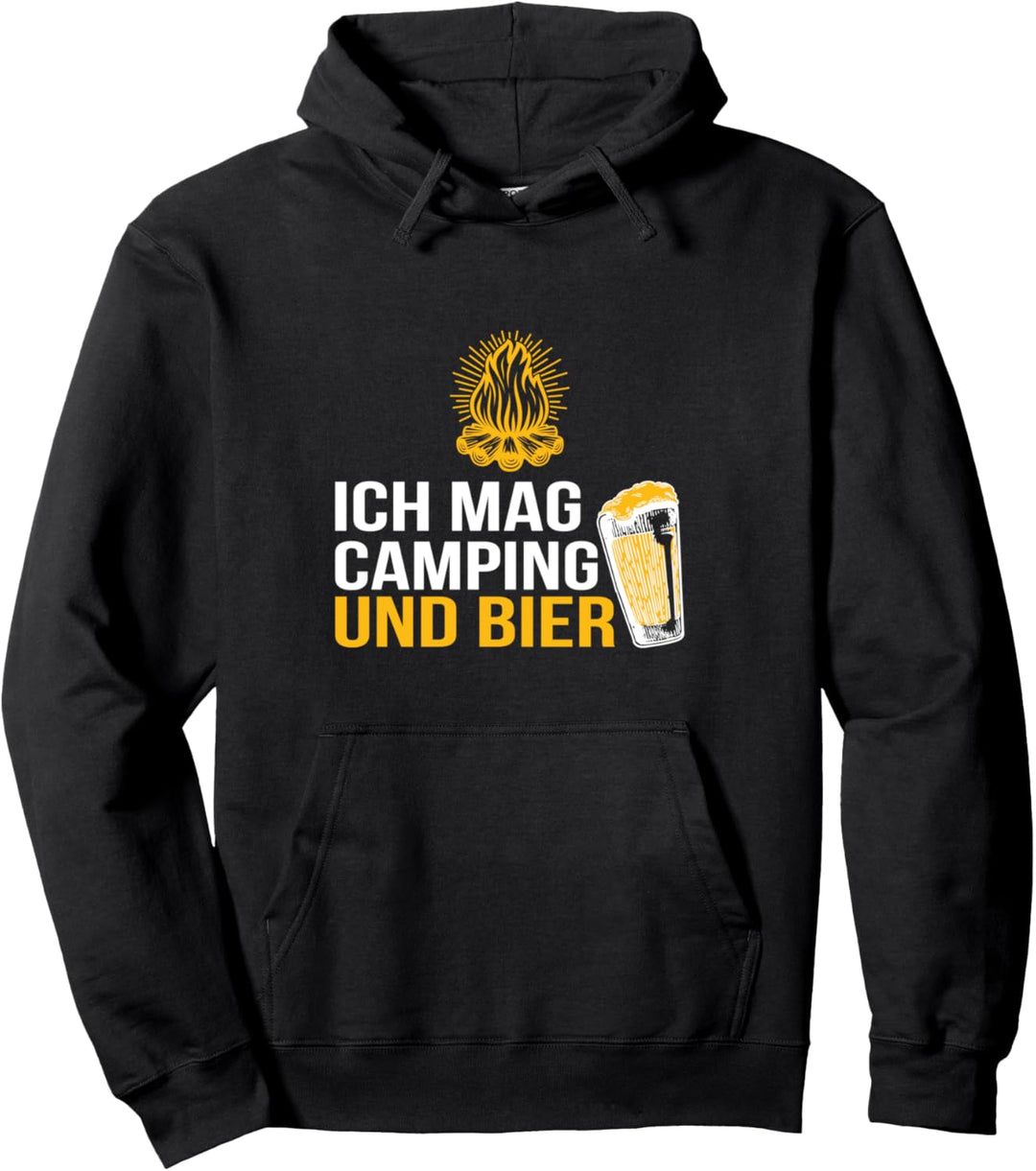 Ich mag Camping und Bier Frau Campingplatz Zelt Wohnwagen Pullover Hoodie