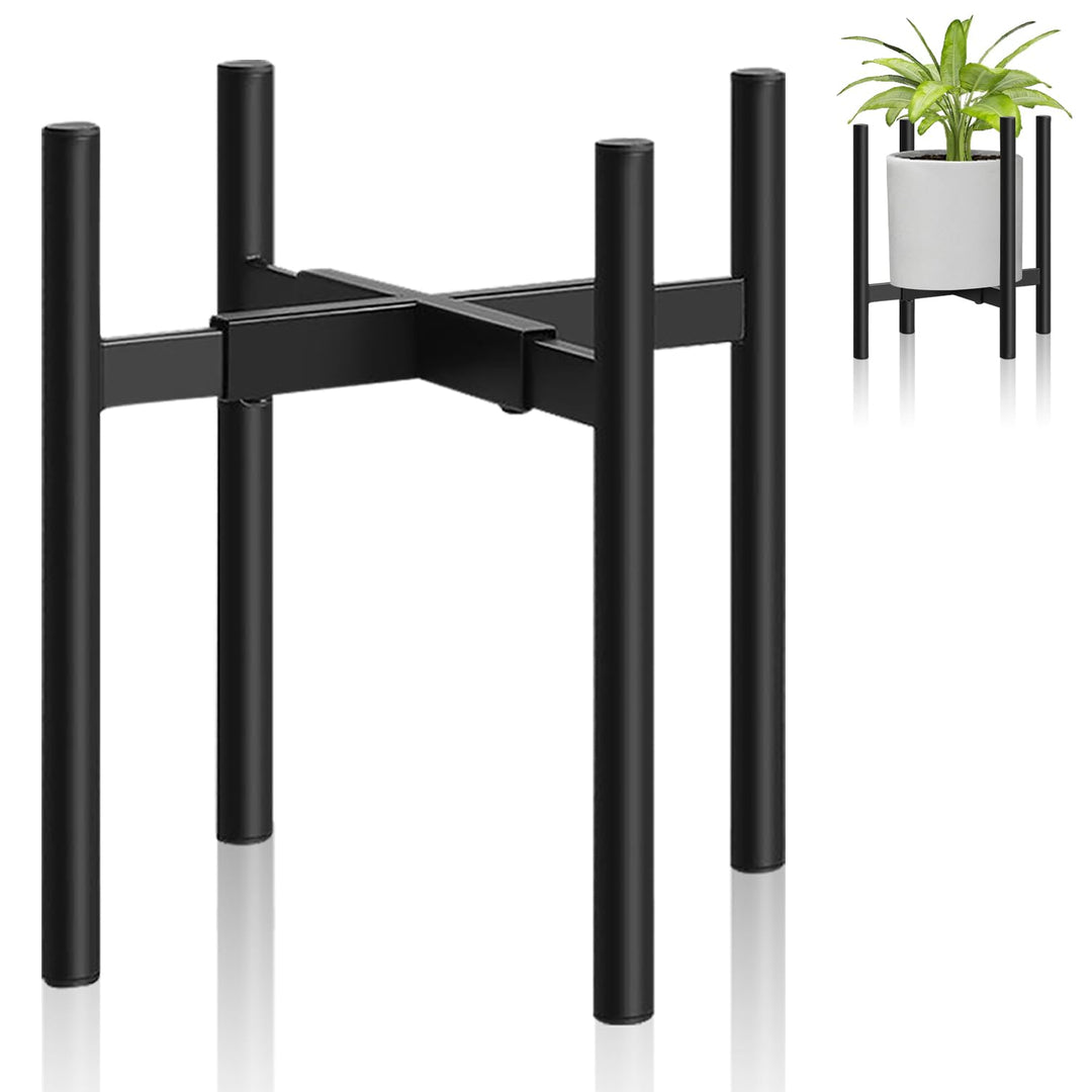 Lighterday Blumenständer Schwarz Pflanzenständer Verstellbar,Metall Pflanzenregal Blumenhocker für D