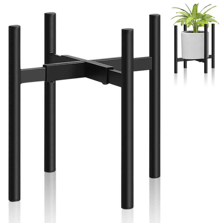 Lighterday Blumenständer Schwarz Pflanzenständer Verstellbar,Metall Pflanzenregal Blumenhocker für D