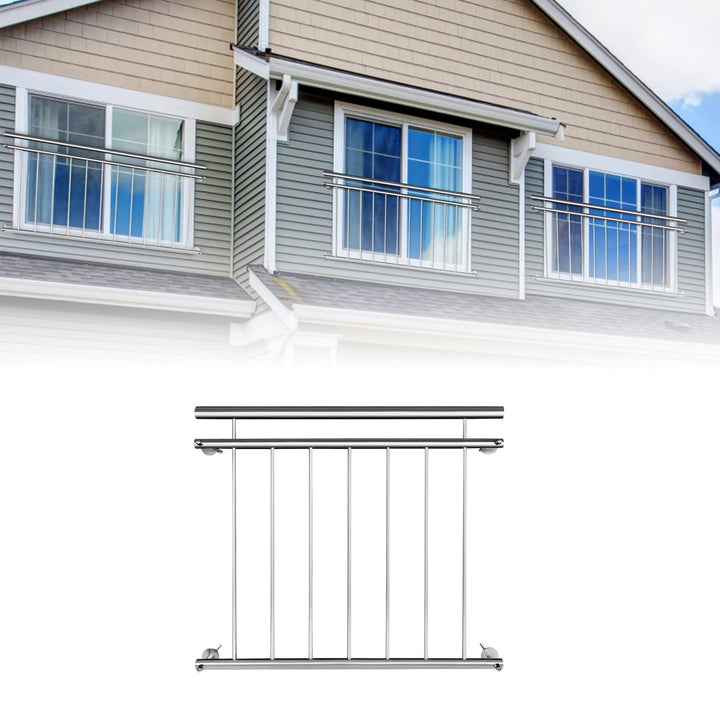Edelstahl Balkon Brüstungsgeländer, Französischer Treppengeländer, Sicherheitszaun, Geländer Fenster