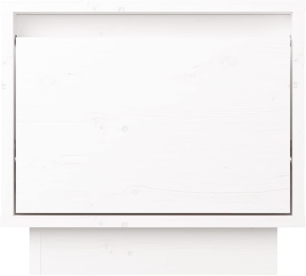 Bedside Table Nachtkonsole Beistelltisch mit Stauraum Night Stand Nachttisch Weiss 35x34x32 cm Massi