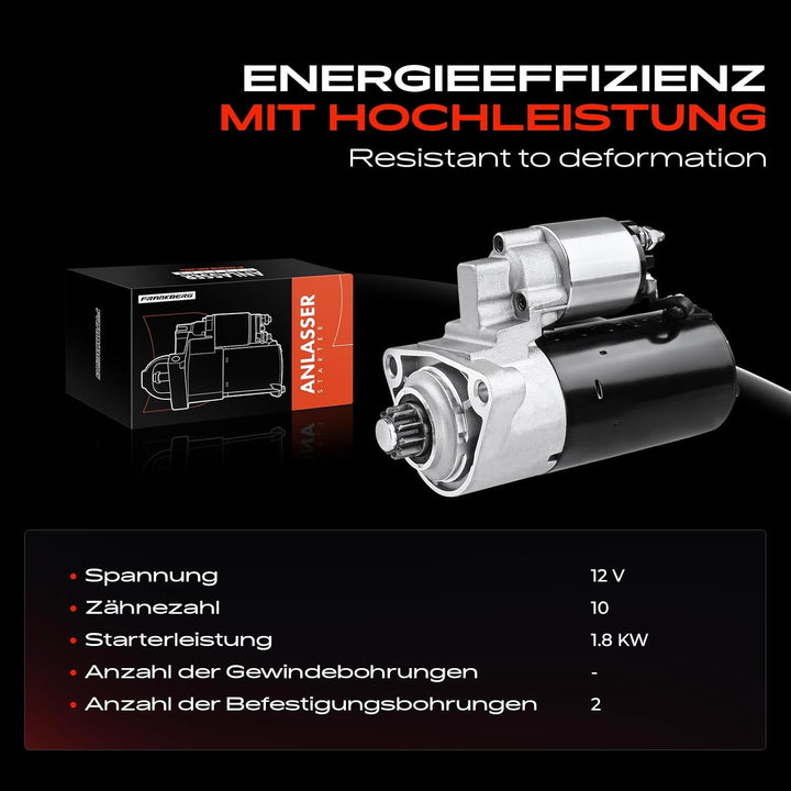 Frankberg Anlasser Starter Kompatibel mit C.a.y.e.n.n.e 9PA 4.5L 2002.2007 Replace# 94860410600