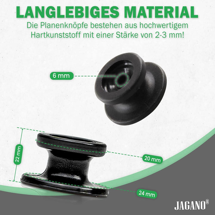 Planenknöpfe - Runde Haken inkl. Blindnieten (20 STK.) für Anhänger Plane: Robuste Befestigungshaken