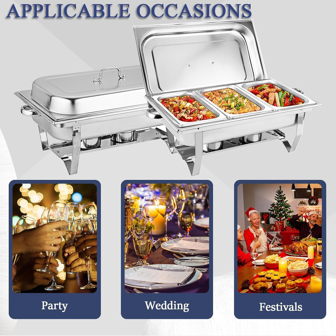 Chafing Dish,Edelstahl Warmhaltebehälter,Speisenwärmer, Edelstahl Speisenwärmer Behälter,Wärmebehält