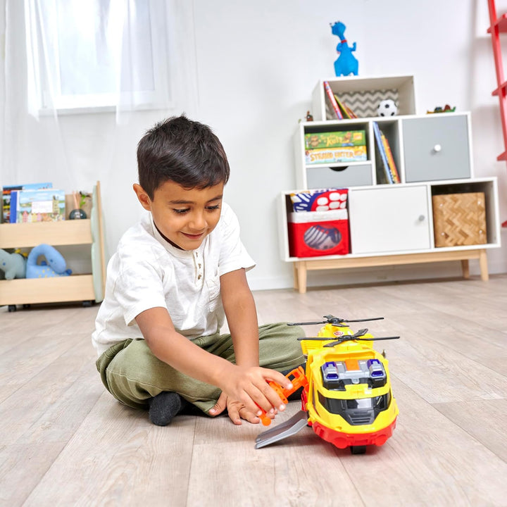 Dickie Toys - Helicopter (30 cm) - grosser Rettungs-Hubschrauber ab 3 Jahre mit Kran-Arm & Zubehör,