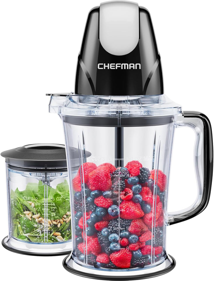 CHEFMAN 2-in-1 Smoothie Maker und Tragbarer Mixer mit 400W Motor, 2-Stufigem Messer, Eiszerkleinerer