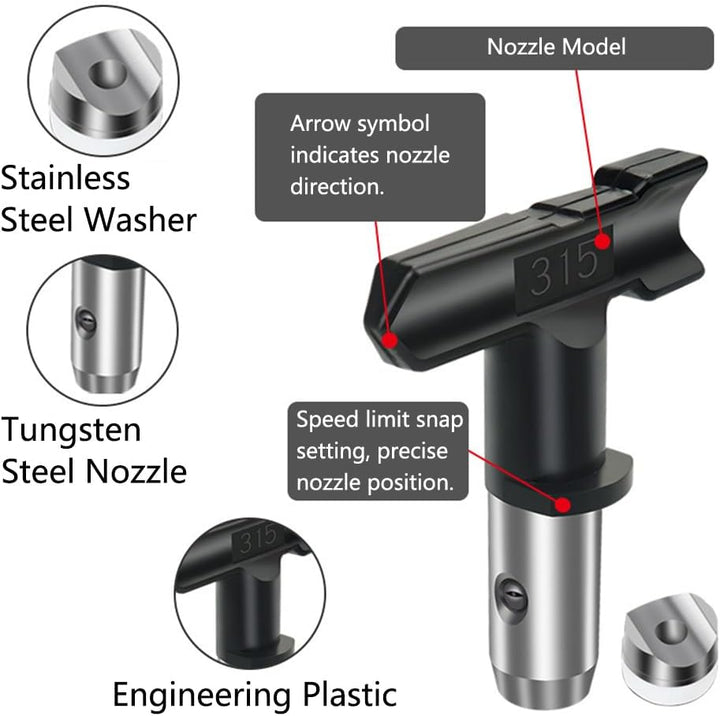 Airless Düse mit Spitzendichtung, Reversible Sprühspitzen, Düsenspitzen für Airless-Farbspritzgeräte