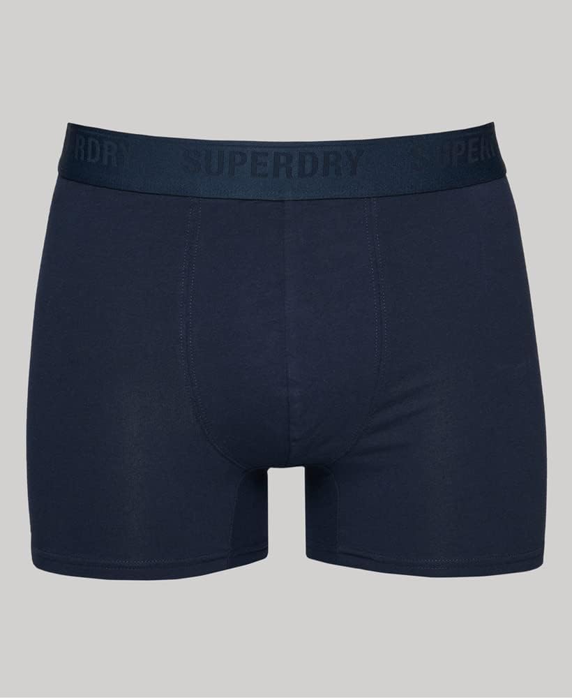 Superdry Mens Multi Triple Pack Boxer Shorts, Richest Navy, Small