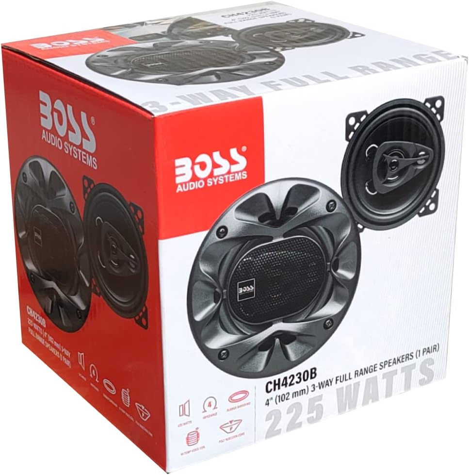 2 Audio Systems CH4230B svarta 3-vägs koaxialhögtalare 10 cm 100 mm 4" 112,5 watt rms Och 225 watt m