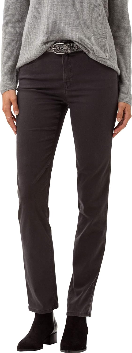 BRAX Damen Style Carola Five-Pocket wertigem Baumwollsatin Hose, Grey 1, 29W / 32L