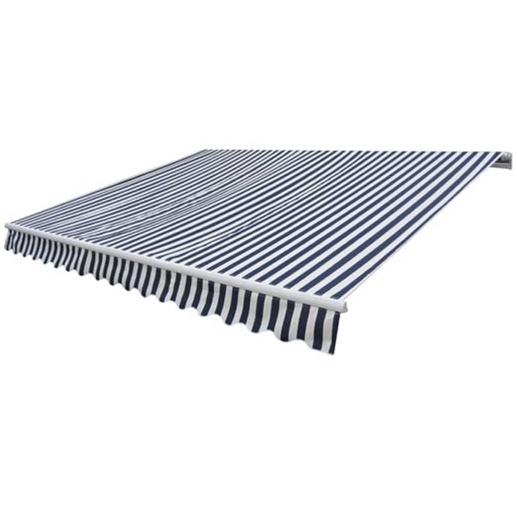 vidaXL Gelenkarmmarkise Alu Handbetrieben 300cm Blau/Weiss Markise Sonnenschutz Blau und Weiss, Blau