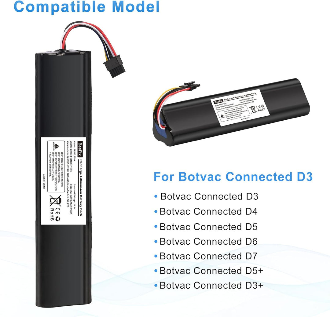 5200mAh Ersatzakku für die Neato Robotics Saugroboter Connected D3, D5, D7 Hohe Kapazität Staubsauge