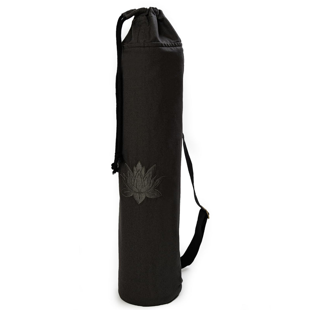 Yoga Studio GOTS Lotus Yogatasche aus Bio-Baumwolle mit verstellbarem Schulterriemen aus Gurtband Gr