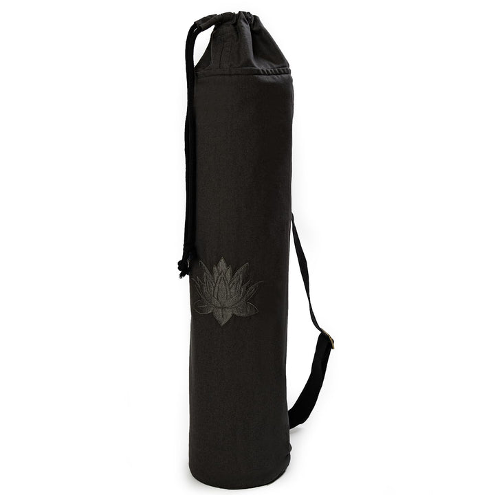 Yoga Studio GOTS Lotus Yogatasche aus Bio-Baumwolle mit verstellbarem Schulterriemen aus Gurtband Gr