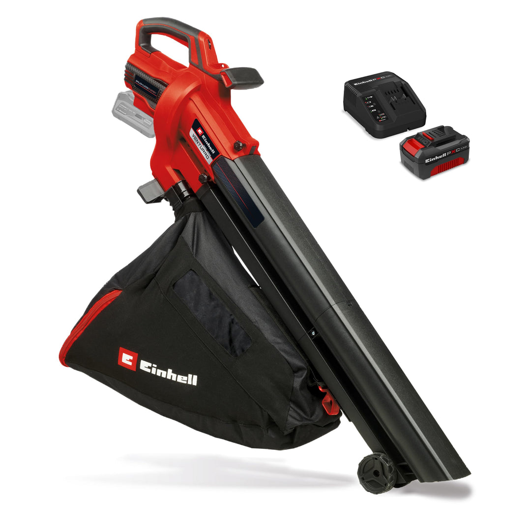 Einhell Akku-Laubsauger VENTURRO 18/210 (1x 4,0 Ah) | PXC | 18 V | Saugleistung 500 m³/h | Fangsack