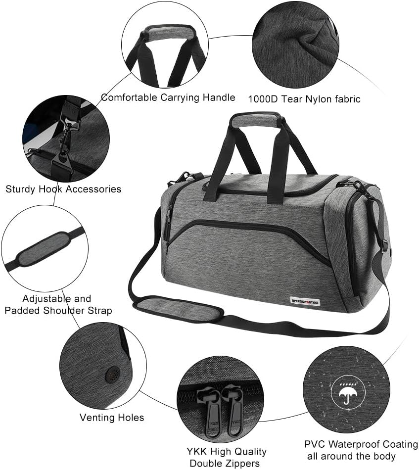 Speedsporting Sporttasche Männer Reisetasche Wasserdicht Fitnesstasche für männer mit Schuhfach Gym