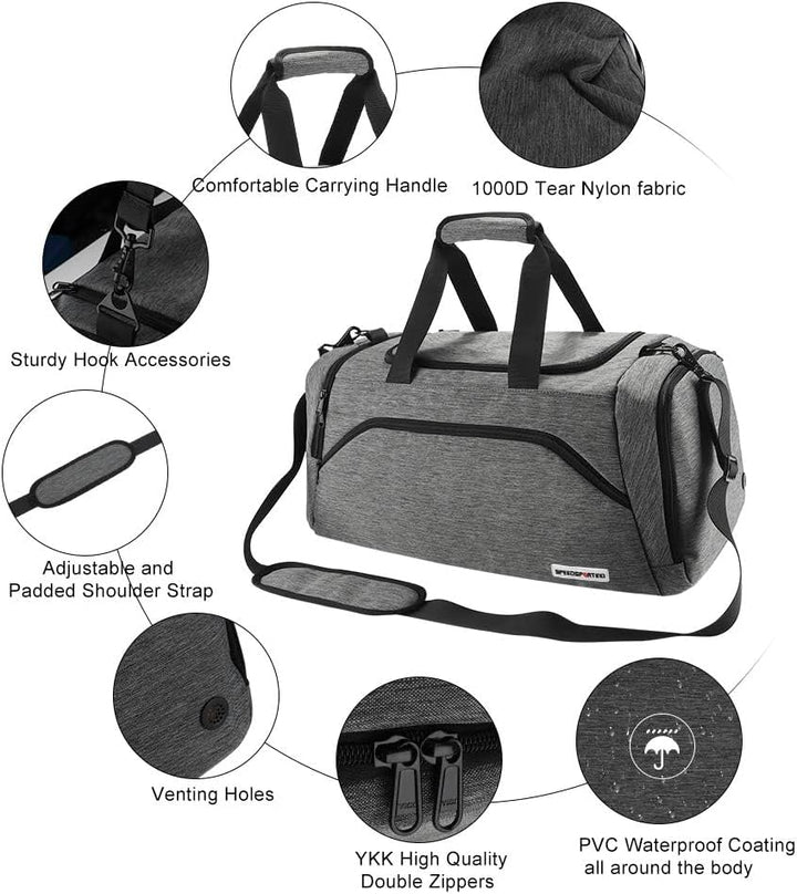 Speedsporting Sporttasche Männer Reisetasche Wasserdicht Fitnesstasche für männer mit Schuhfach Gym