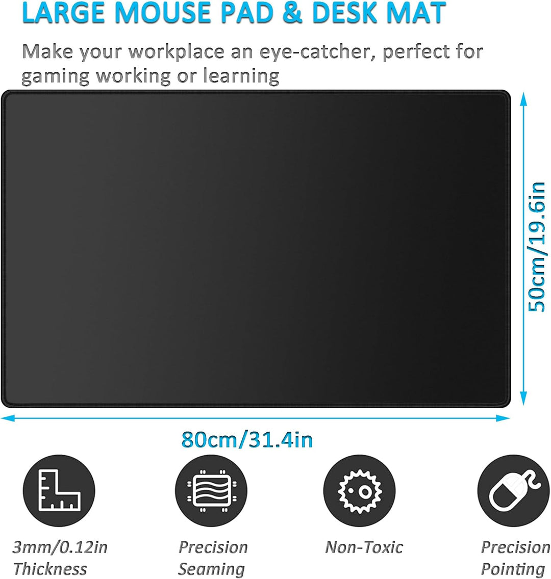 LL-COEUR XXL Schwarz Mauspad Gaming Mouse Mat Laptops Schreibtischunterlage Desk Pad (800 x 500 x 3