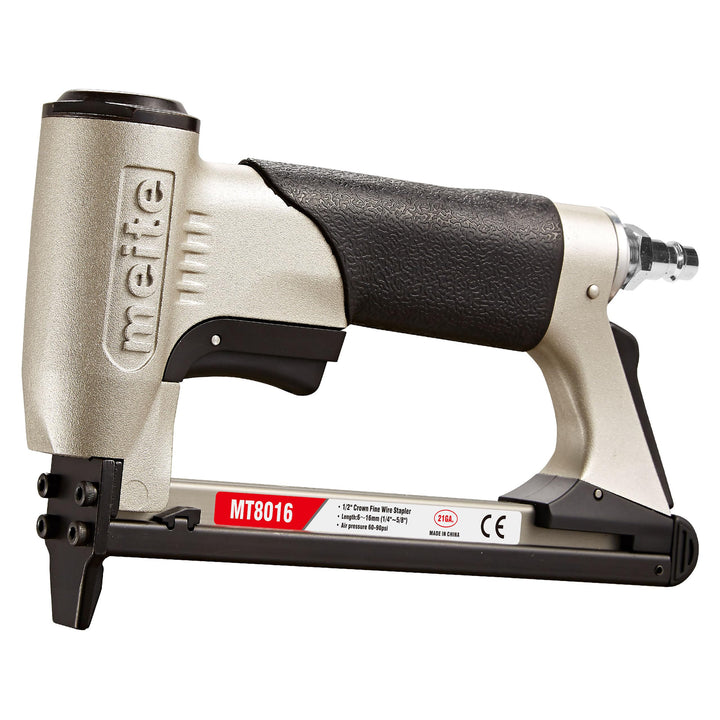 meite MT8016 Pneumatic Upholstery Stapler 21 Gauge 1/2" Crown 1/4" to 5/8" Length Industrial Fine Wi