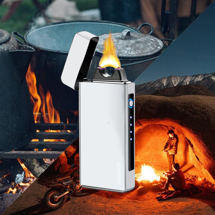 SKRFIRE Electric Lighter Windproof, Pulsed Flame Electric Lighter Plasma-Flame Arc Lighter Rechargea