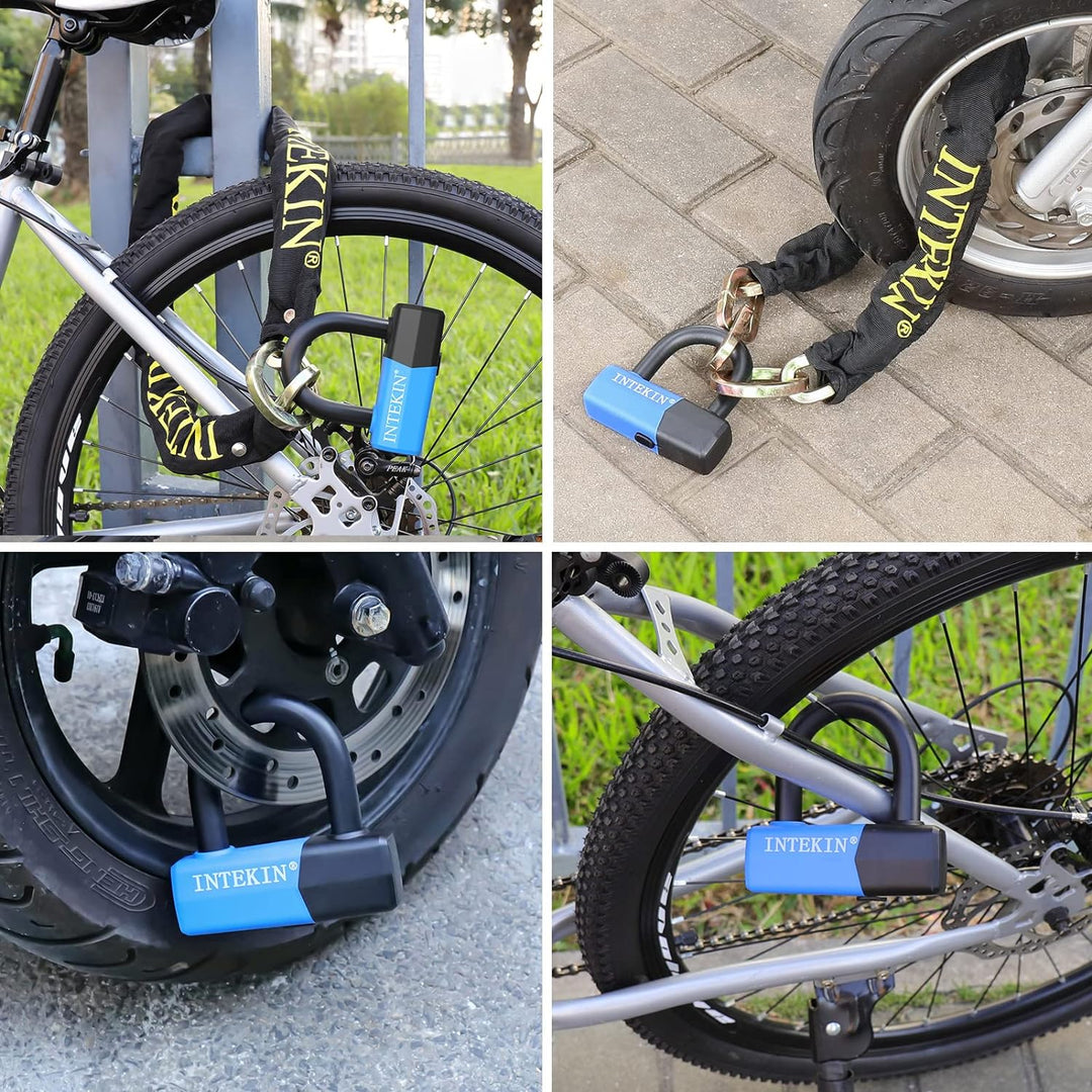 INTEKIN Motorradschloss 100cm lang, Hohe Sicherheit Motorrad/Fahrrad Kettenschloss 10mm dick, Fahrra