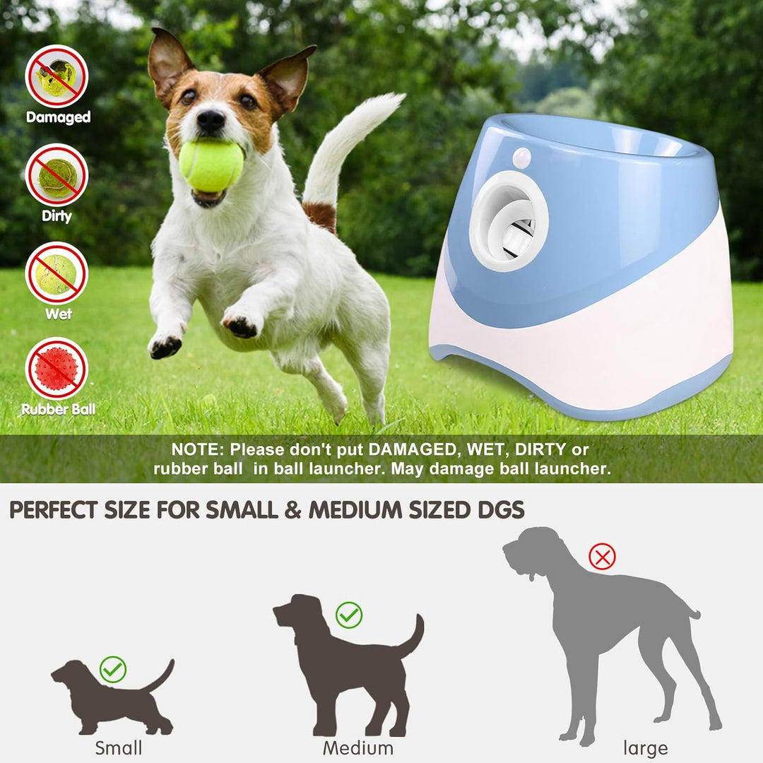 Automatischer Ballwerfer, Ballwurfmaschine Hund mit 6 Pcs 2" Tennisbällen, Kann 10-30ft werfen, Inte