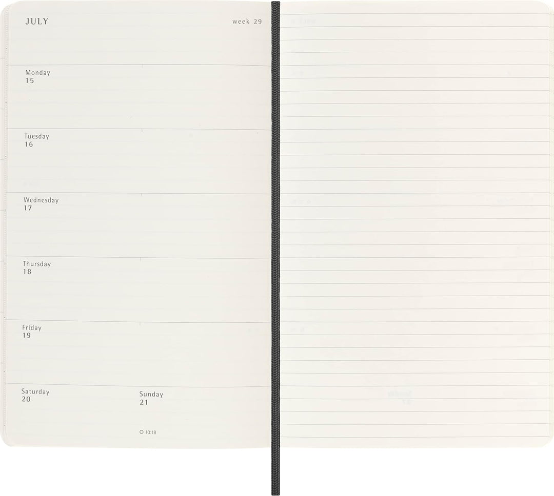 Moleskine Wochenplaner 2023-2024, 18-Monats-Agenda, Akademisches Tagebuch, Wochenagenda mit weichem